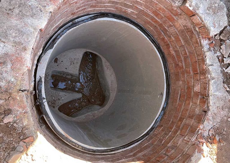 manhole insert install progress